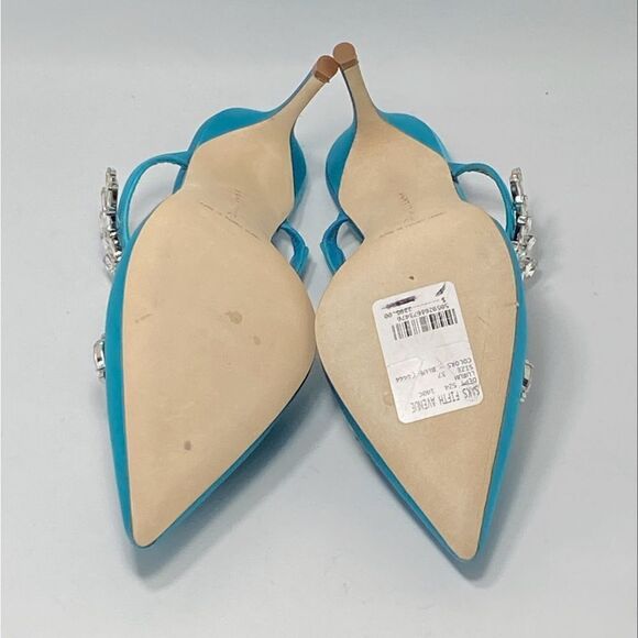 Manolo Blahnik Lurum 90 Embellished Satin Mules size 37 - Picture 12 of 13